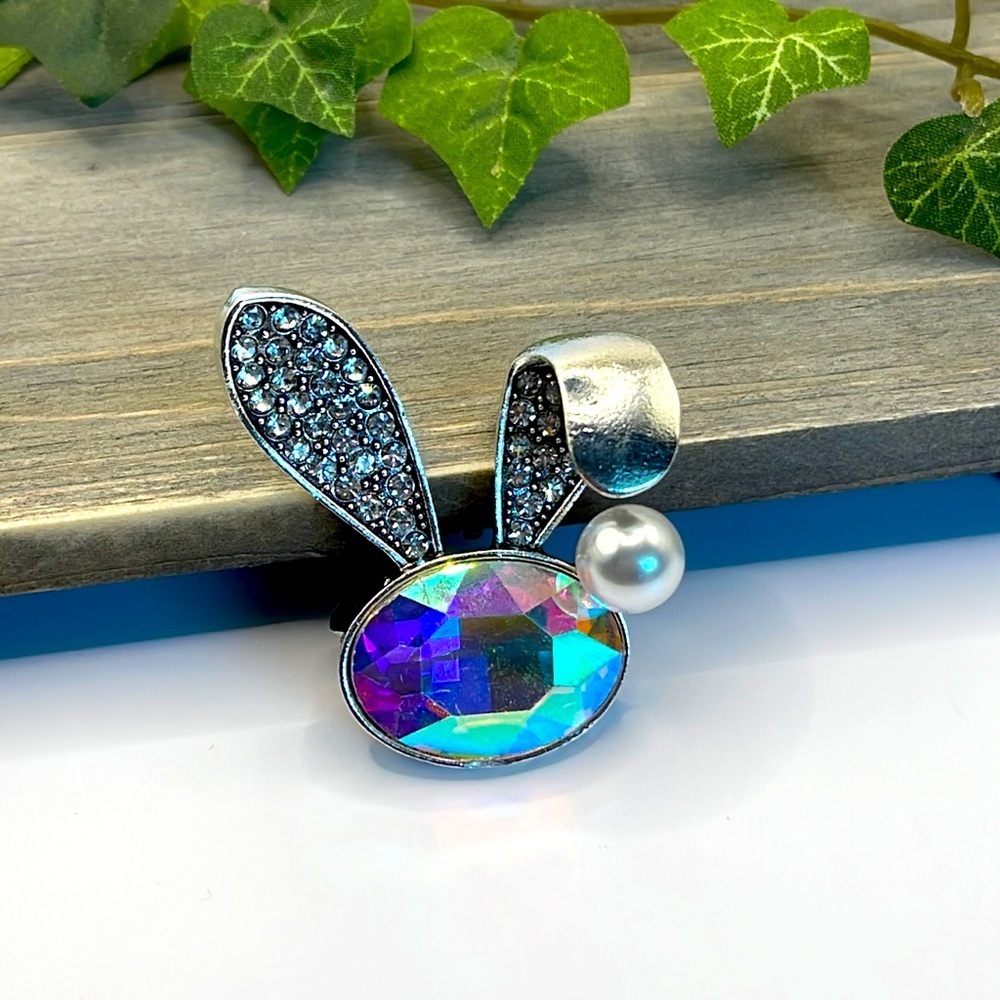 🌻 Vintage Rhinestone Rabbit Brooches - Picture 3 of 7